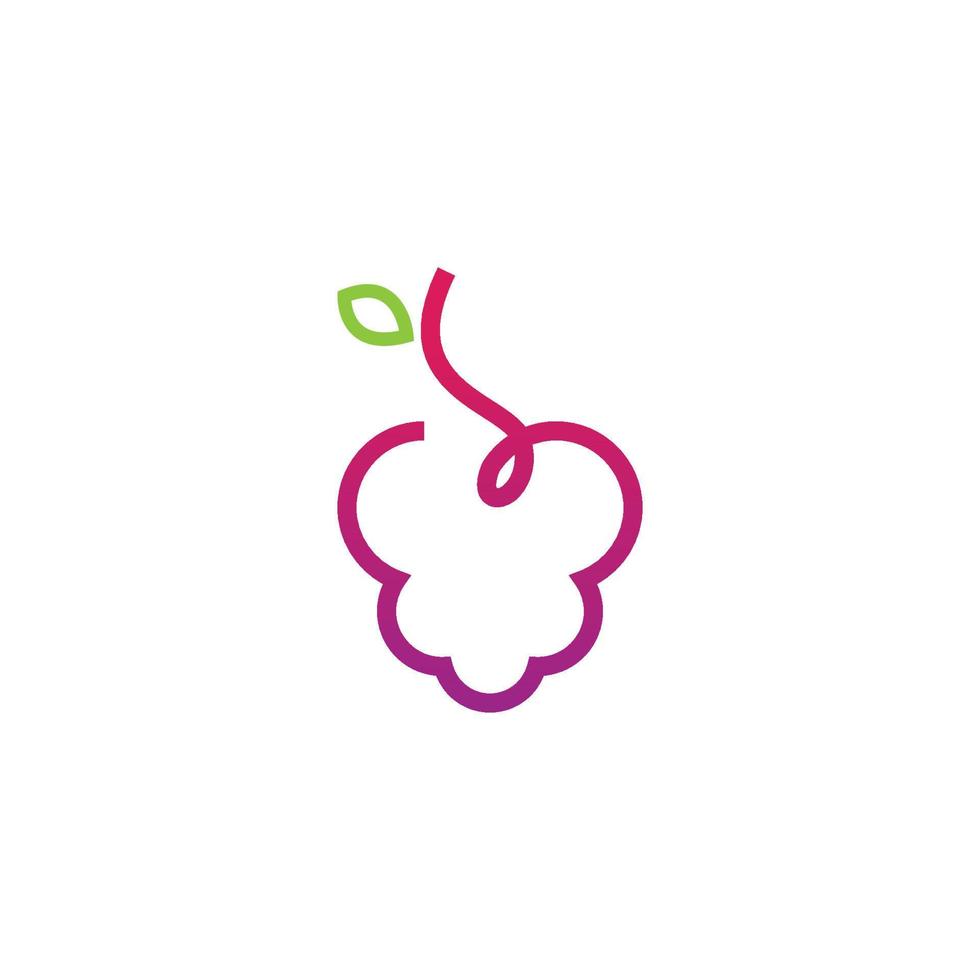 bosbes fruit druif lijn pictogram logo vector symbool illustratie ontwerp