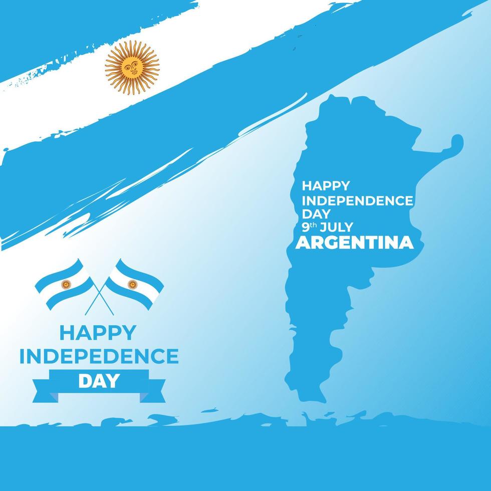 gelukkige argentinië onafhankelijkheidsdag viering achtergrond poster vector sjabloon ontwerp illustratie