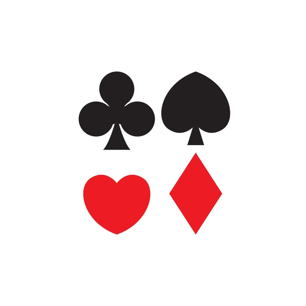 set van vector speelkaart pak iconen set van harten schoppen diamant club.
