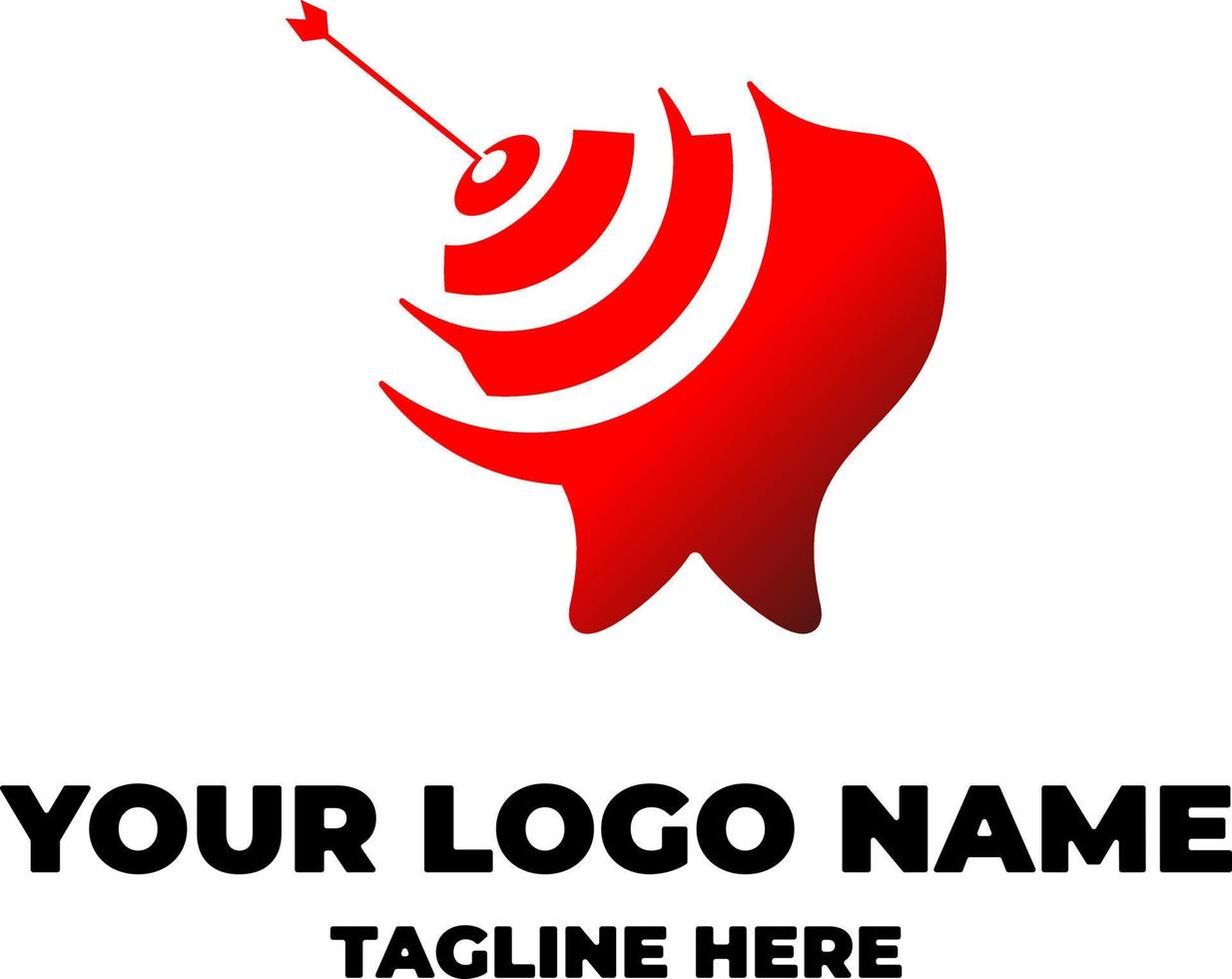 doel tandheelkundige logo sjabloon ontwerp vector