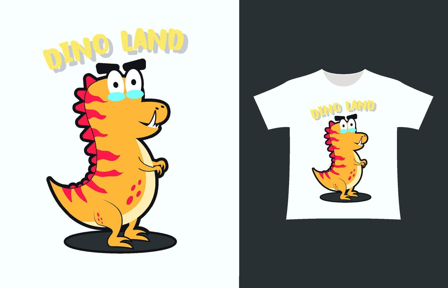 schattig dino land t-shirt ontwerp vector