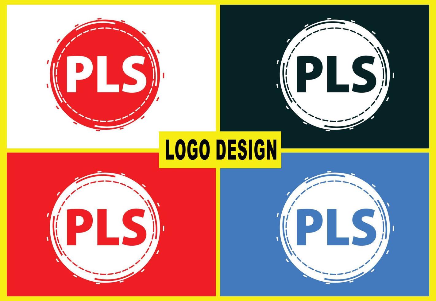 pls brief nieuw logo en pictogram ontwerpsjabloon vector