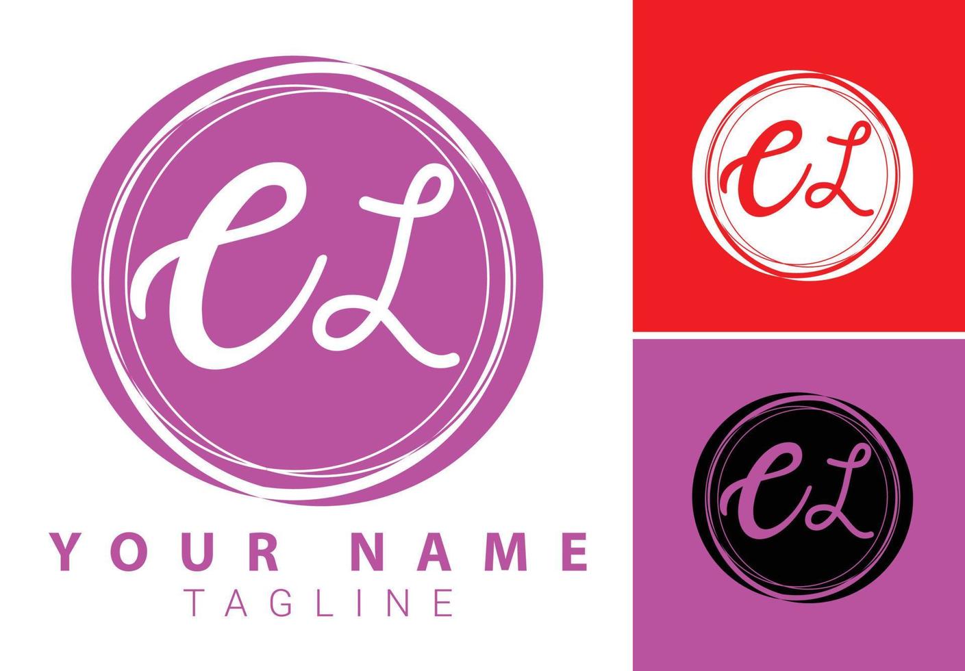 cl beginletter handschrift en handtekening logo ontwerpsjabloon vector