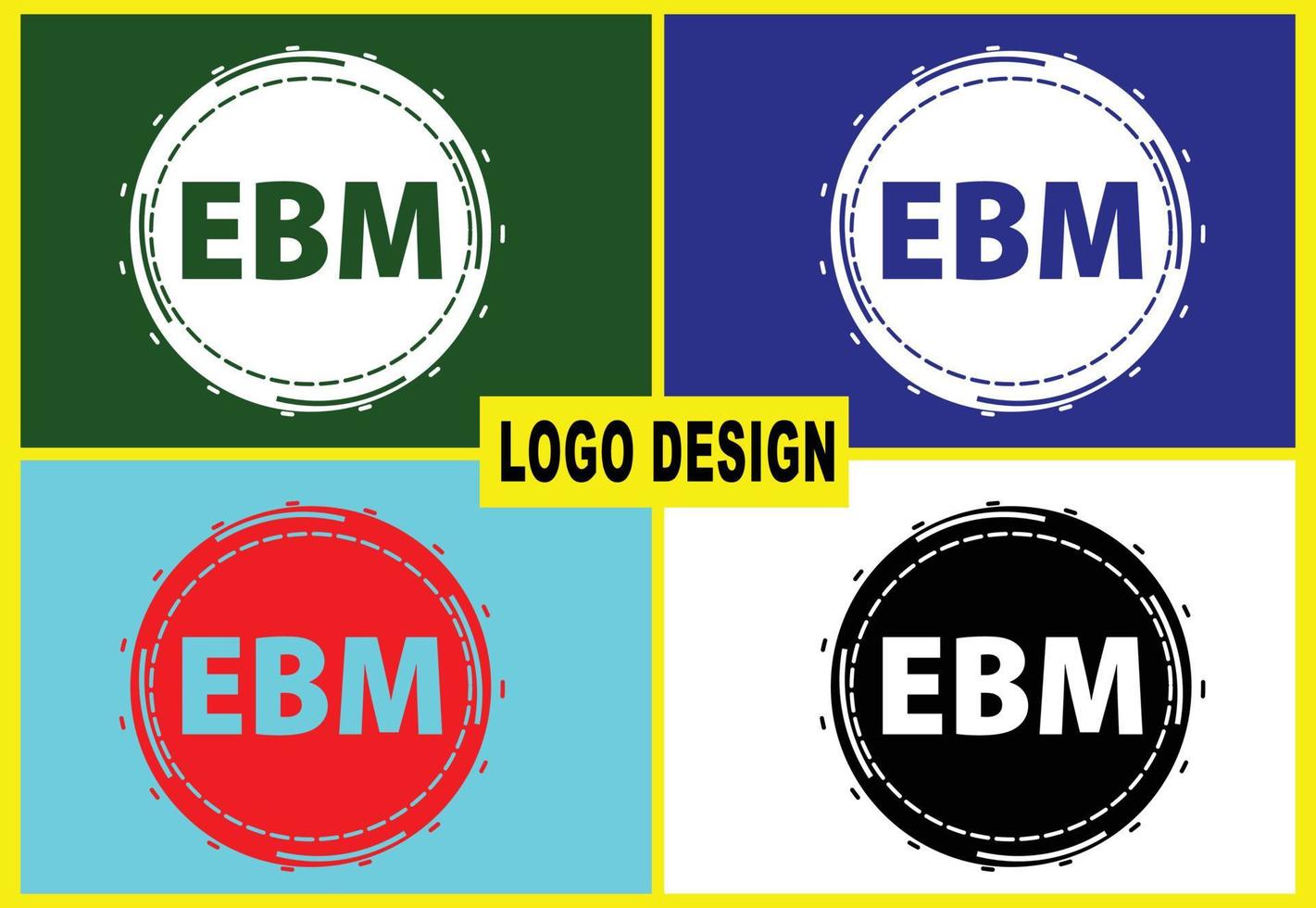 ebm brief nieuw logo en pictogram ontwerpsjabloon vector
