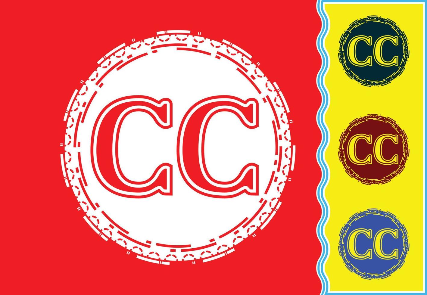 cc brief nieuw logo en pictogram ontwerpsjabloon vector