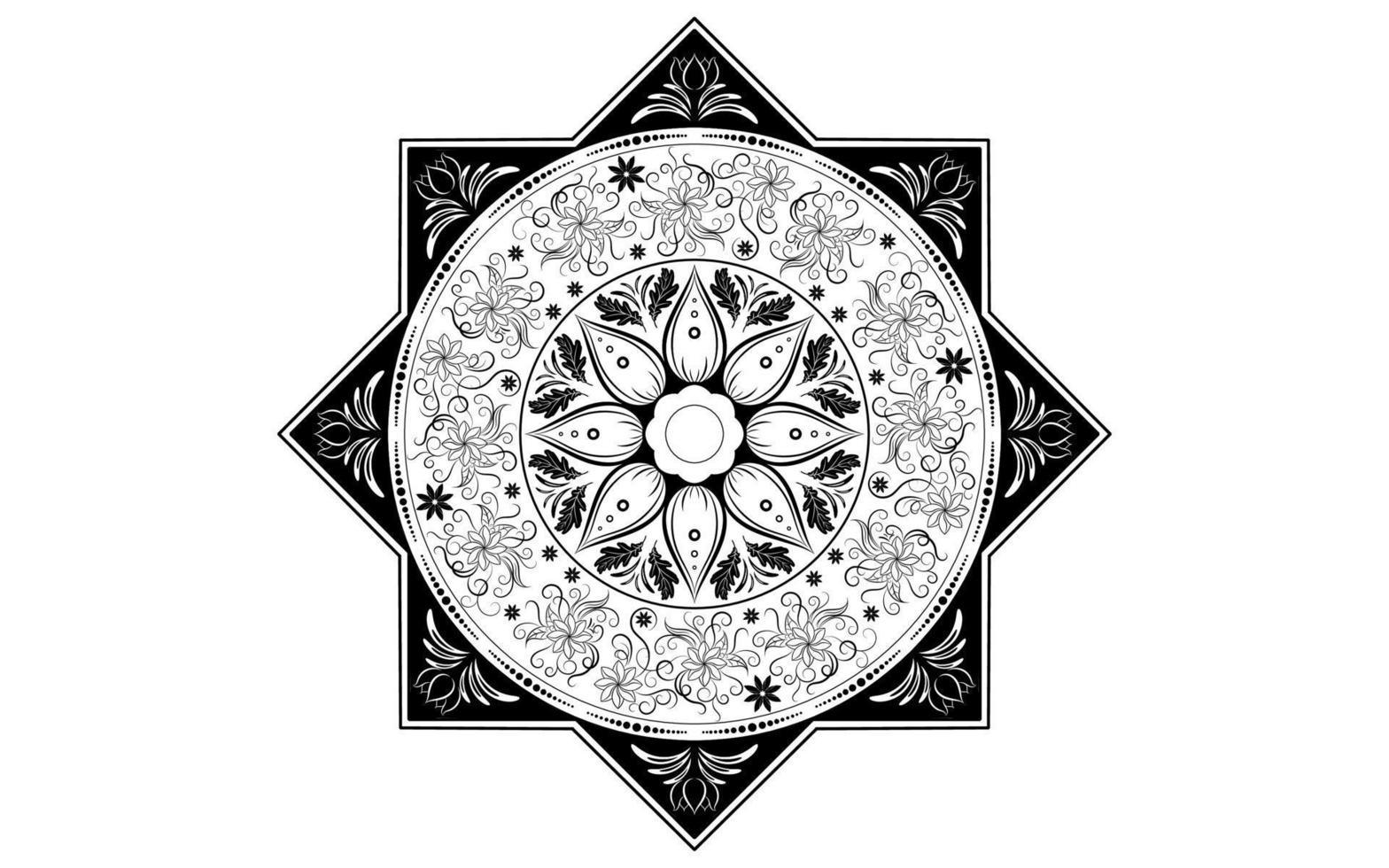 mandala bloemmotief, vintage decoratieve elementen vector