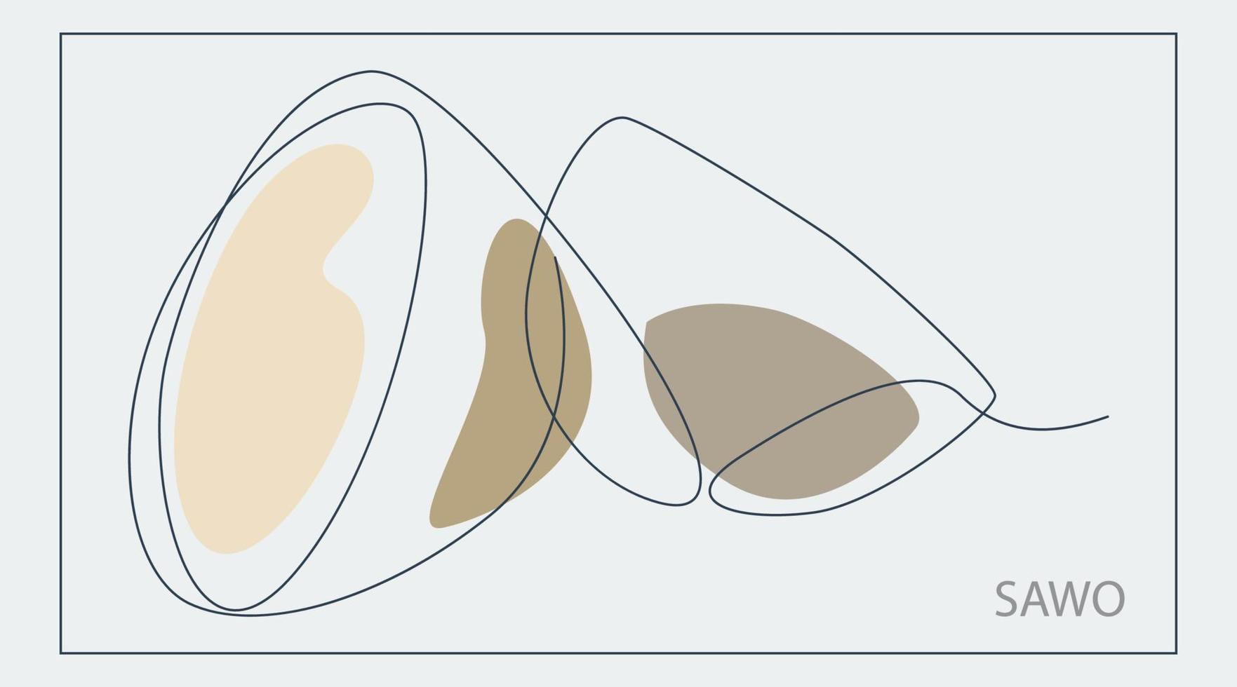 sapodillafruit in moderne continue lijnkunststijl vector