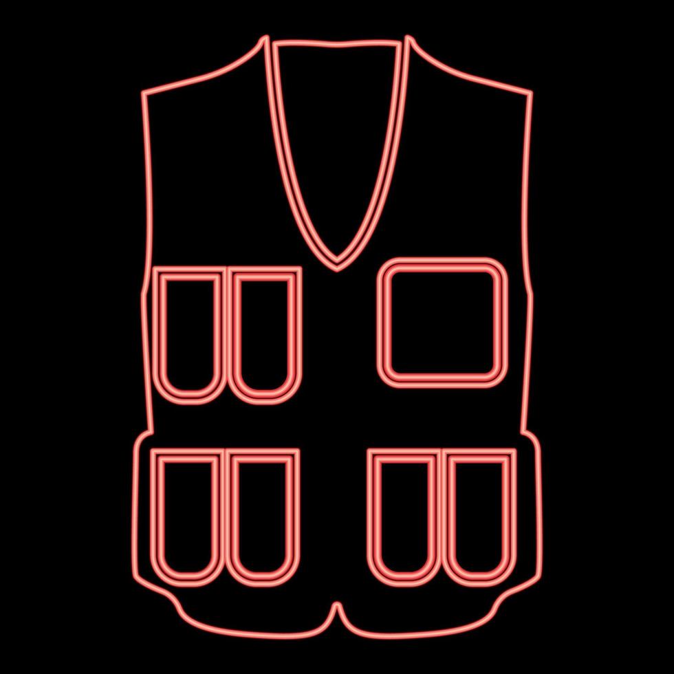 neon gilet rode kleur vector illustratie vlakke stijl afbeelding