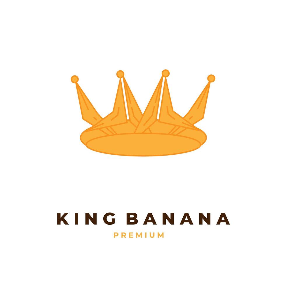 gele banaan koning kroon vector illustratie logo