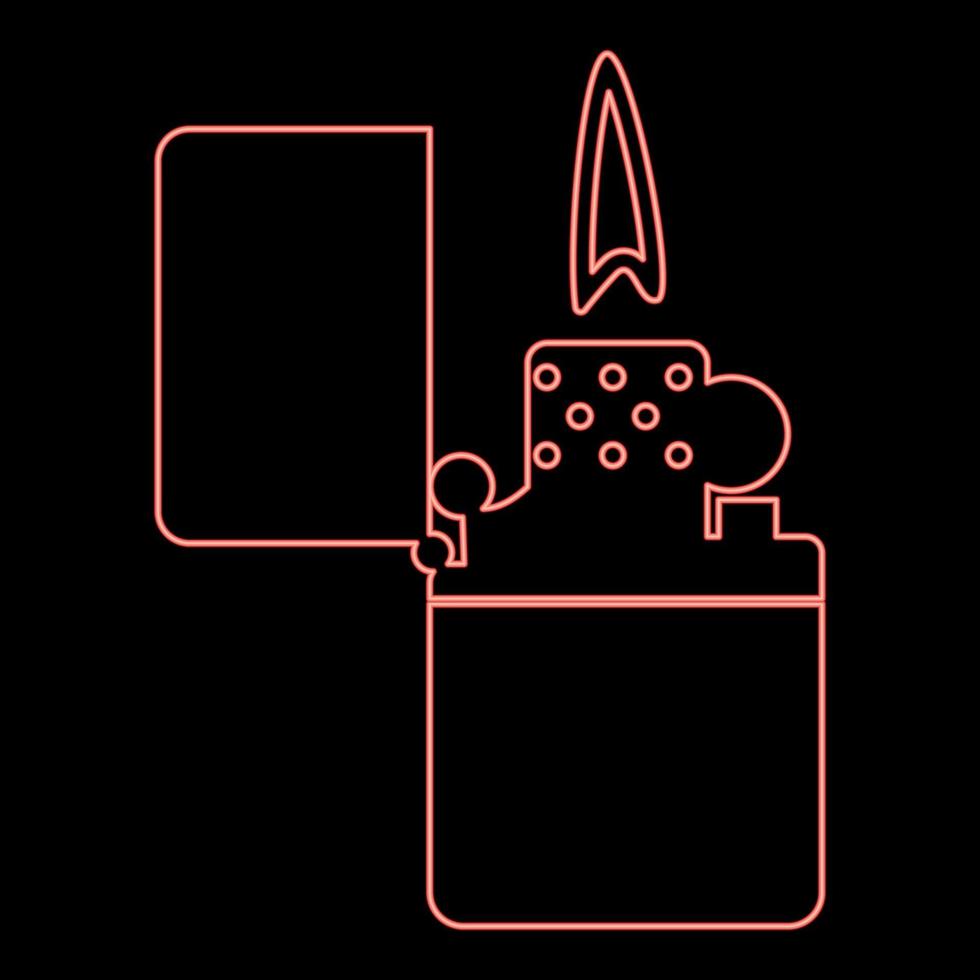 neon sigarettenaansteker rode kleur vector illustratie vlakke stijl afbeelding