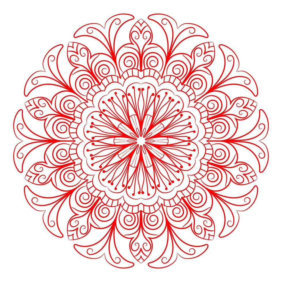 mandalapatroon voor het kleuren van de boekpagina. ronde mandala met bloemenstijl. vector