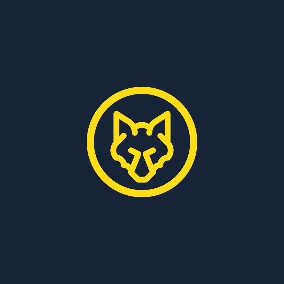 wolf of vos sport logo, dierenkop logo, outdoor kleding en branding design. vector