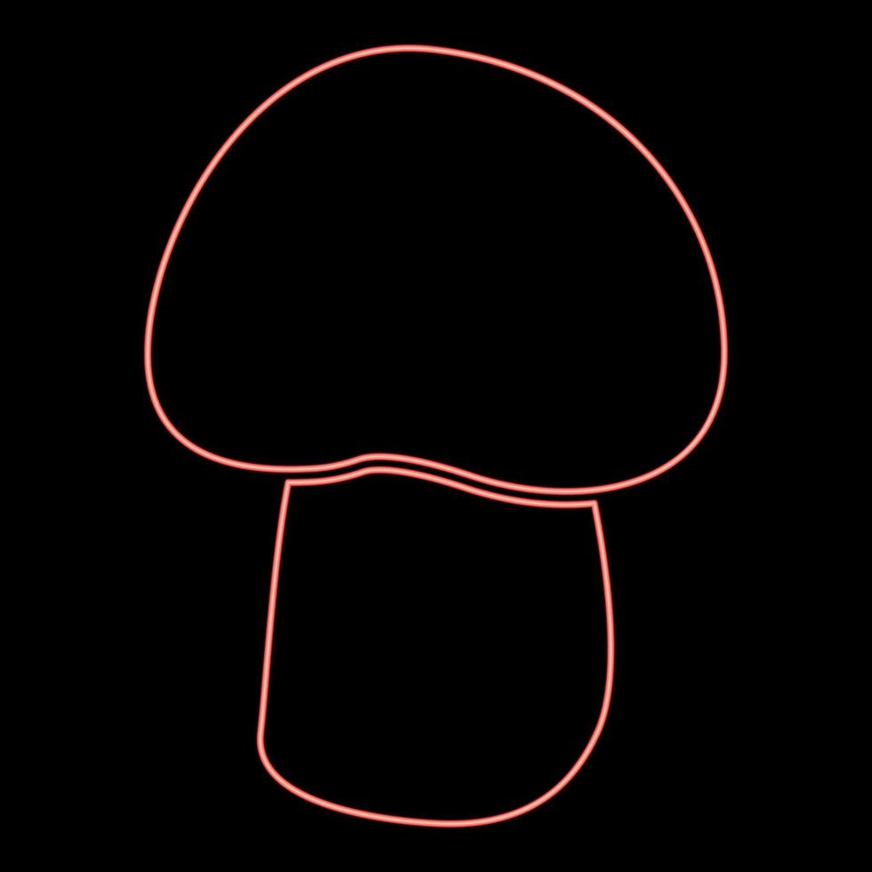 neon paddestoel - champignon rode kleur vector illustratie vlakke stijl afbeelding