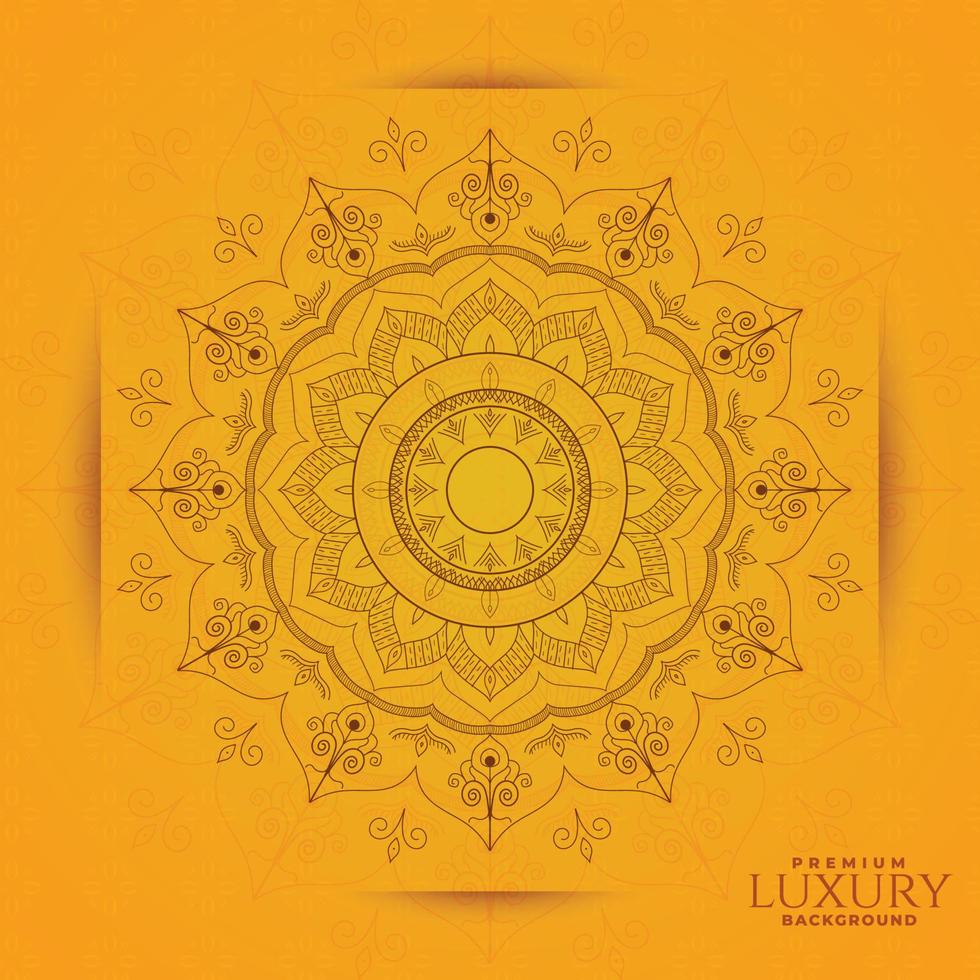 luxe mandala achtergrond vector ontwerpsjabloon. decoratieve ronde mandala met gouden kleur