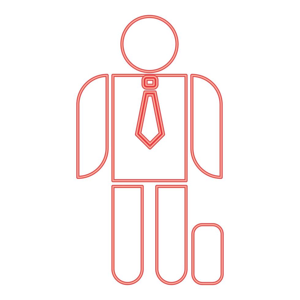 neon zakenman met case rode kleur vector illustratie afbeelding vlakke stijl