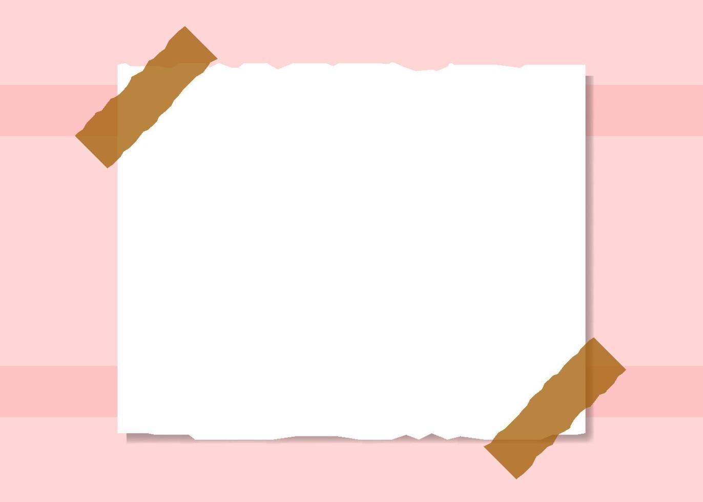 handgetekende papieren notitie geïsoleerd op een roze textuur achtergrond vector design
