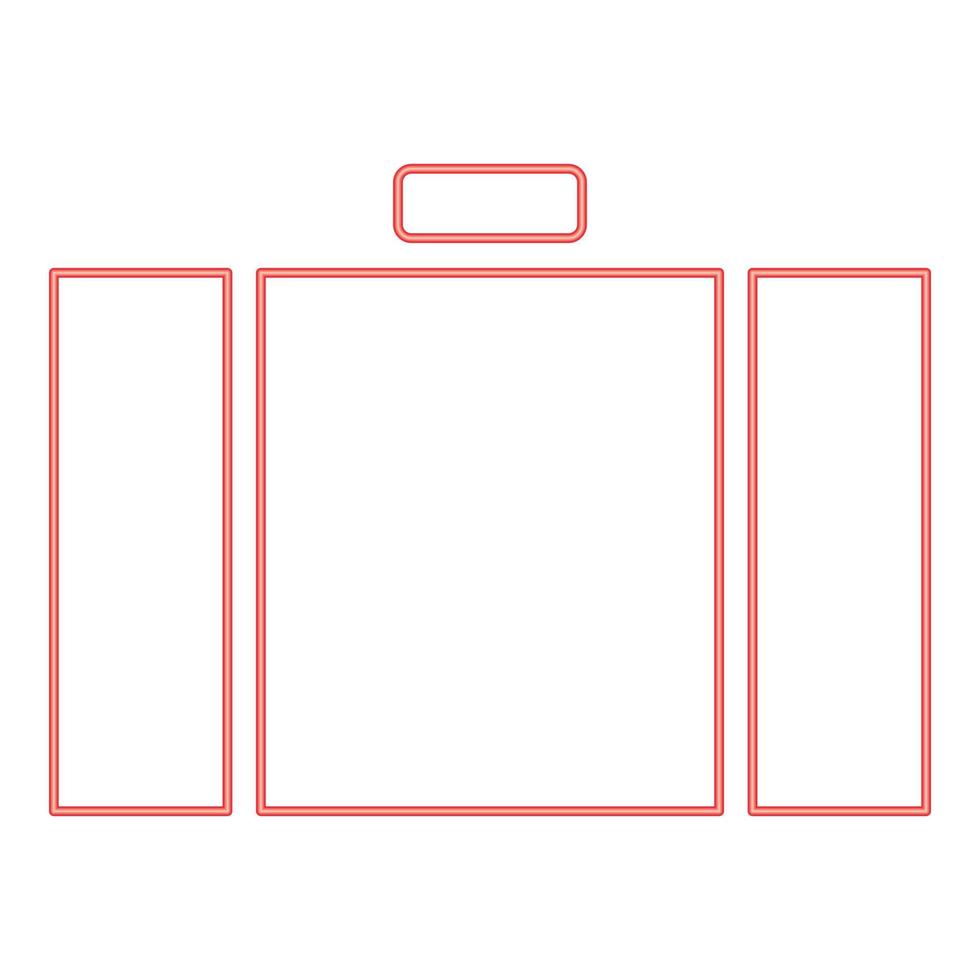 neon koffer rode kleur vector illustratie afbeelding vlakke stijl
