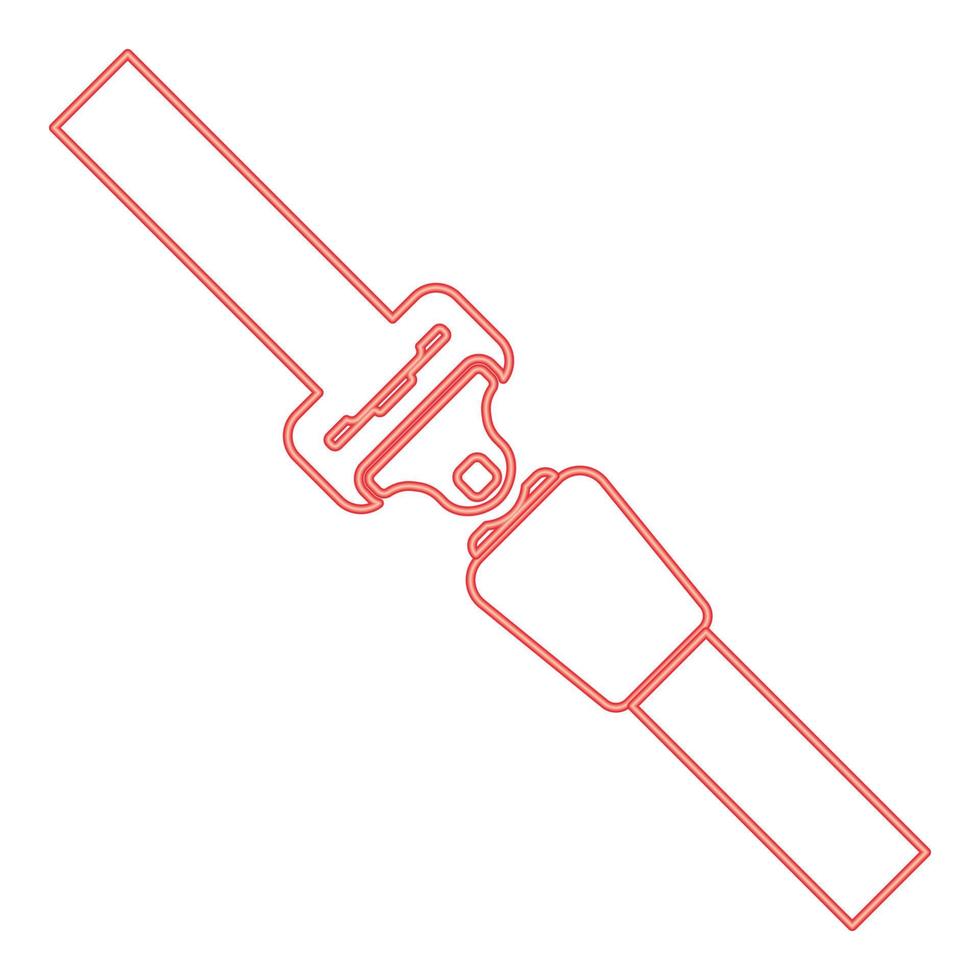 neon veiligheidsgordel rode kleur vector illustratie afbeelding vlakke stijl