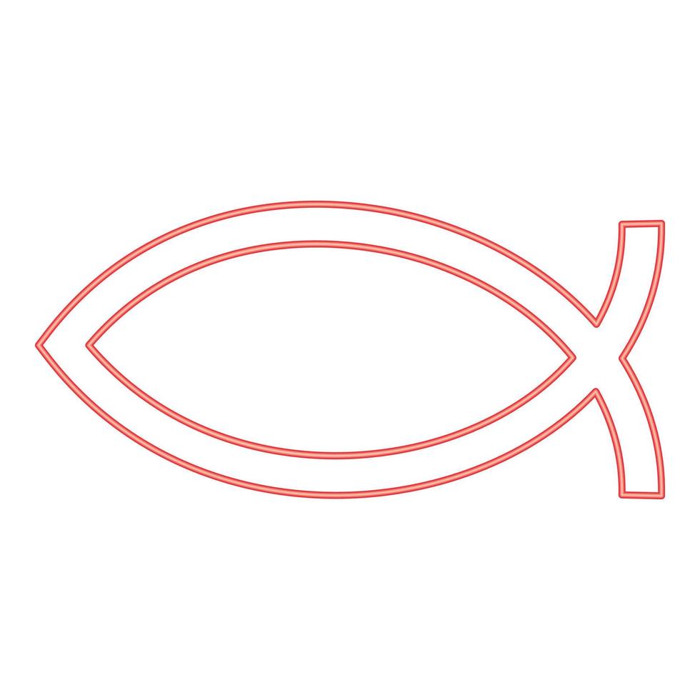 neon symbool vis rode kleur vector illustratie afbeelding vlakke stijl