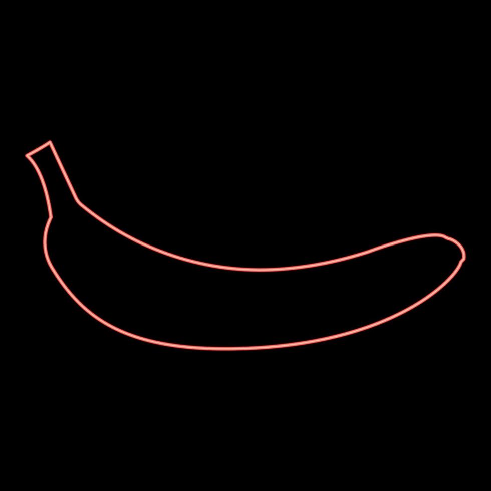 neon banaan rode kleur vector illustratie vlakke stijl afbeelding