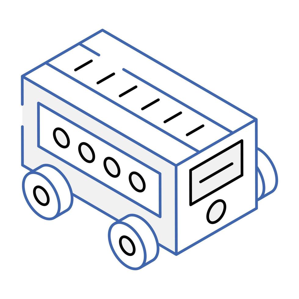 trendy isometrisch icoon van boerderijtrailer vector