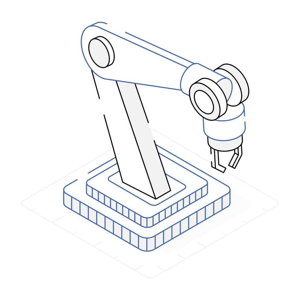 kijk eens naar het isometrische pictogram van de robotarm vector