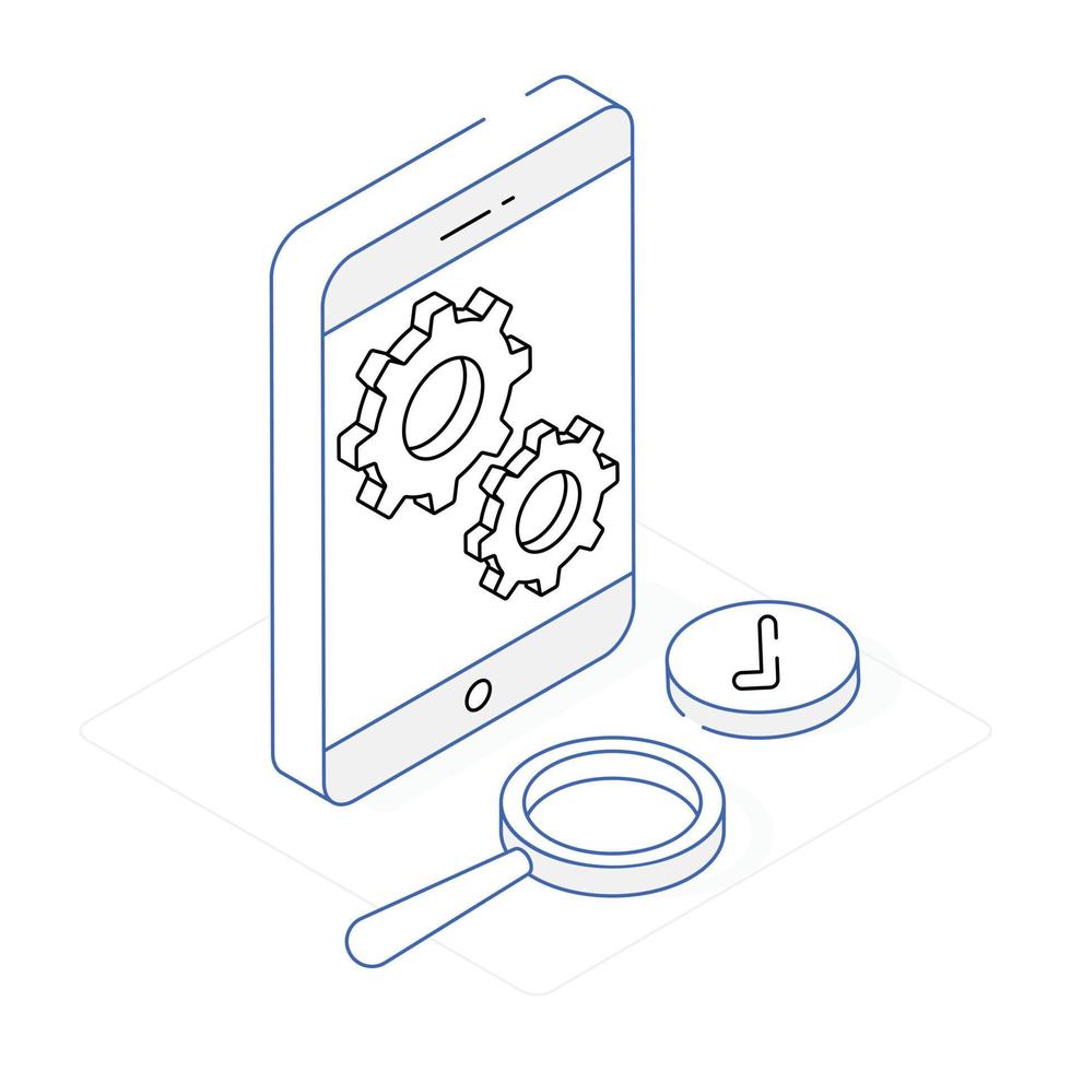 app-ontwikkeling premium isometrisch pictogram vector