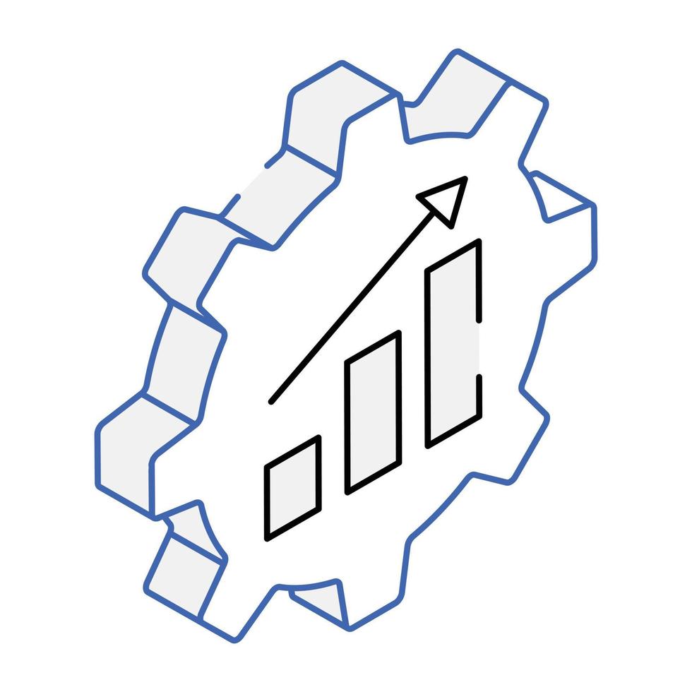 premium overzicht isometrisch icoon van groeianalyse vector