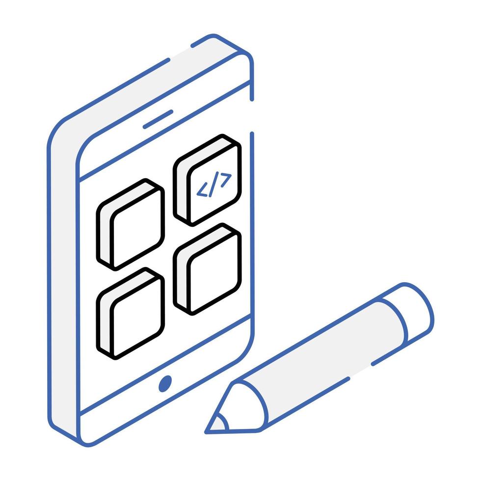 een app-interface isometrisch pictogram downloaden vector