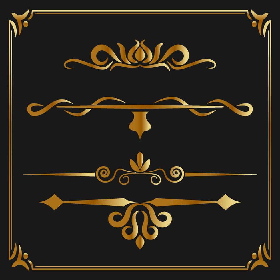 vectorillustratie, gouden ornamentlabel vector