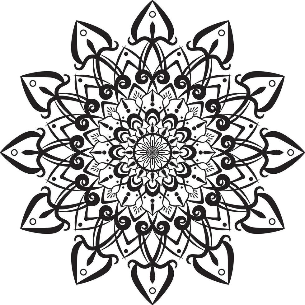 vector mandala, zwart en wit