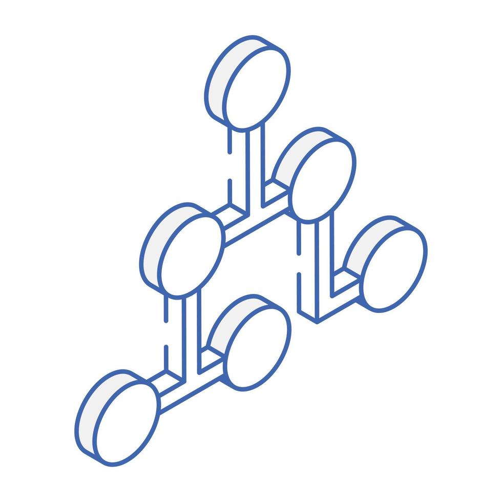 een netwerk van hiërarchie isometrisch ontwerp vector