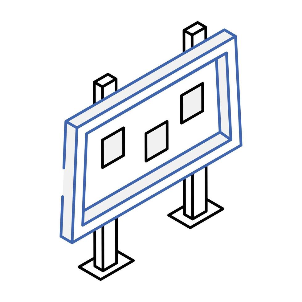 prikbord isometrisch pictogram is klaar voor gebruik vector