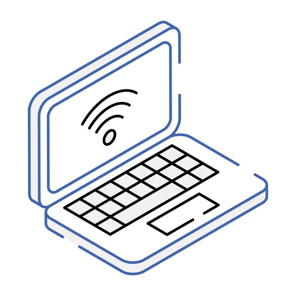 een laptop internetverbinding overzicht icoon vector