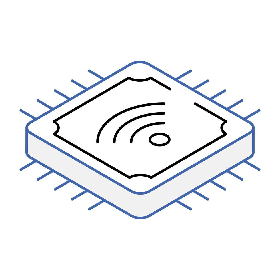 een slimme processor isometrisch pictogram vector