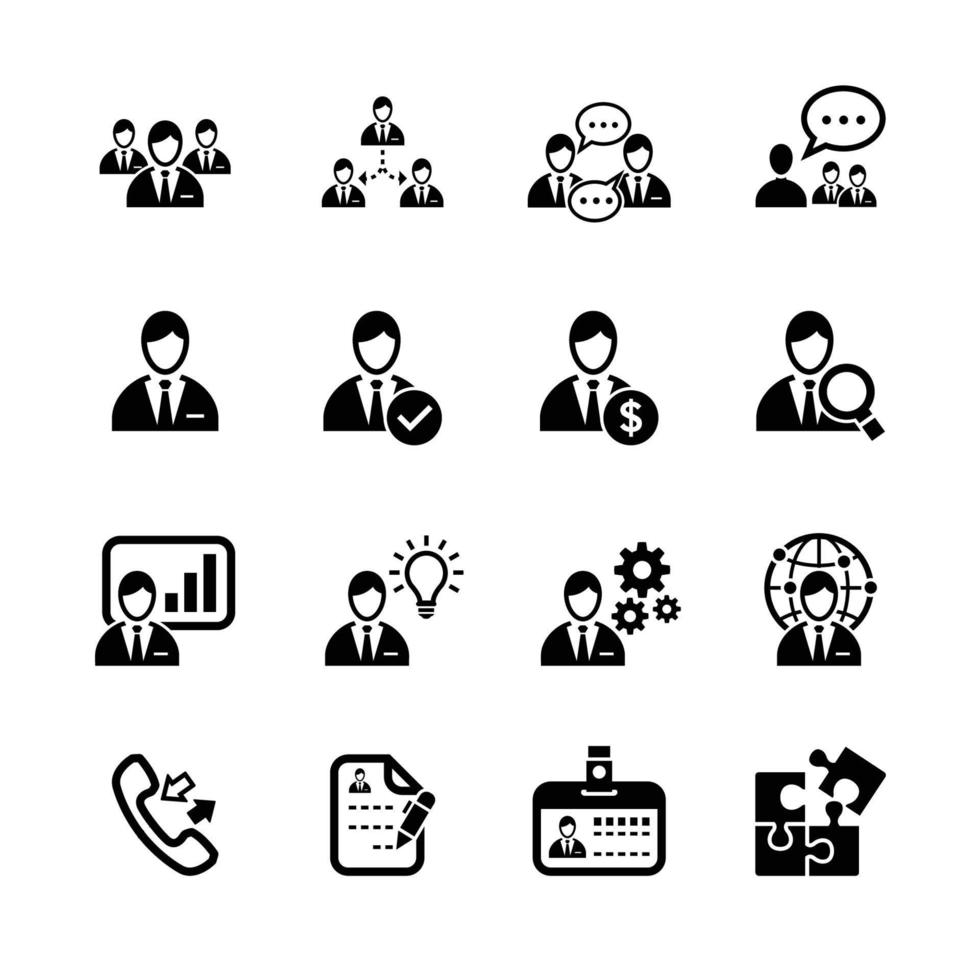management en human resource pictogrammen met witte achtergrond vector