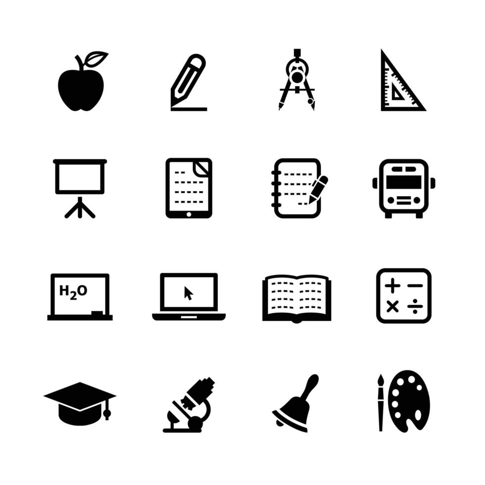 onderwijs pictogrammen met witte achtergrond vector