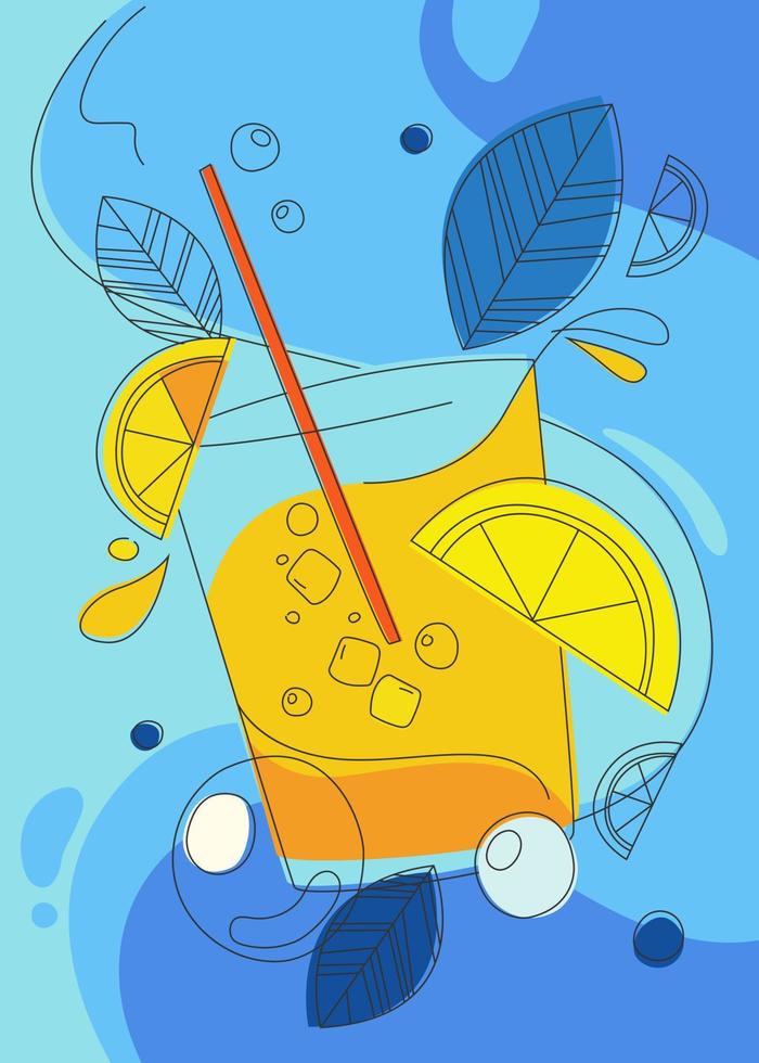 poster met citruscocktail. vector