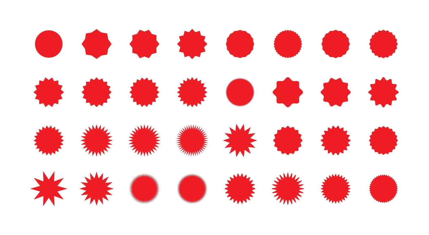verzameling rode prijskaartjes, sunburst-badges en labels vector