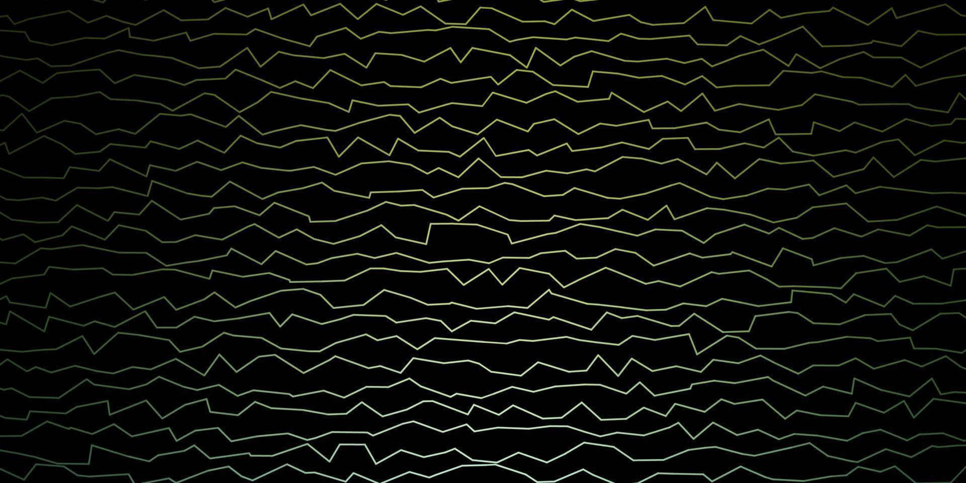 donkerblauwe, groene vectorachtergrond met gebogen lijnen. vector