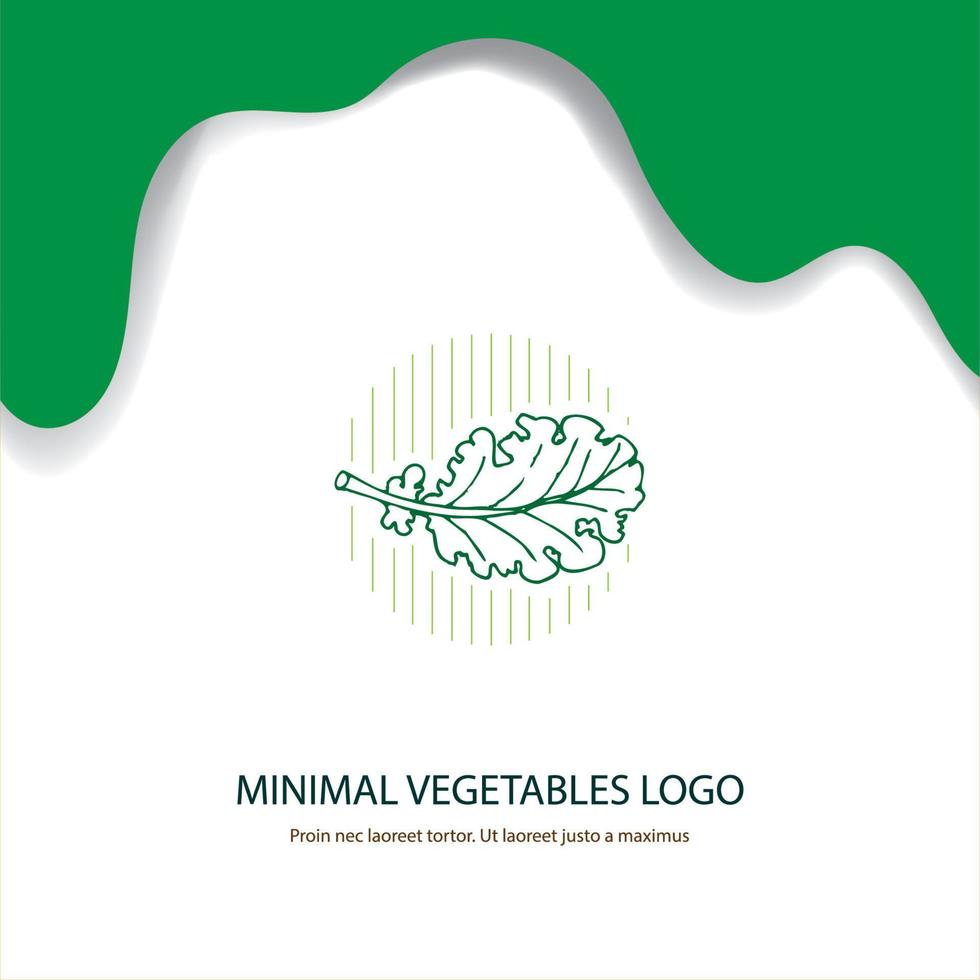 minimaal groentenlogo, groen, biologisch logo-ontwerp. vectorillustratie. vector