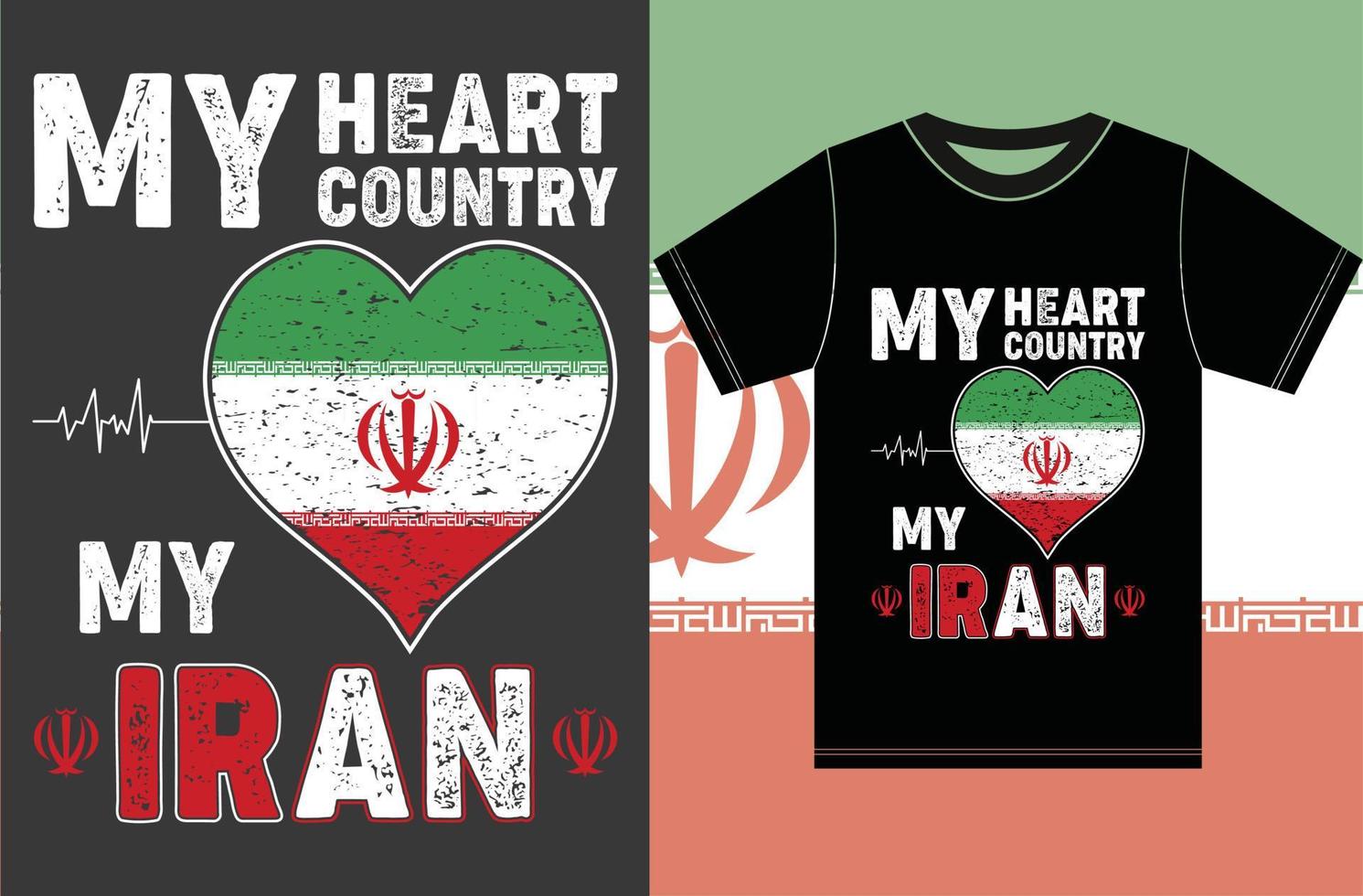 mijn hart, mijn land, mijn Iran. typografie vector ontwerp