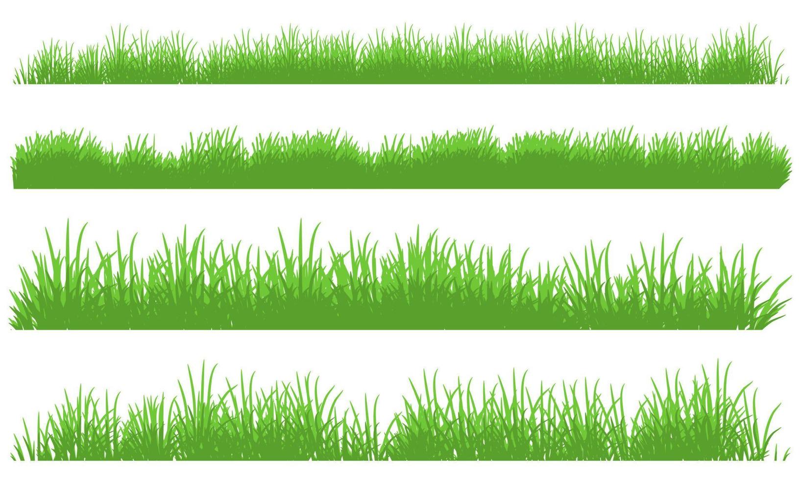 grasrandrand, grasbanner set vector tekening