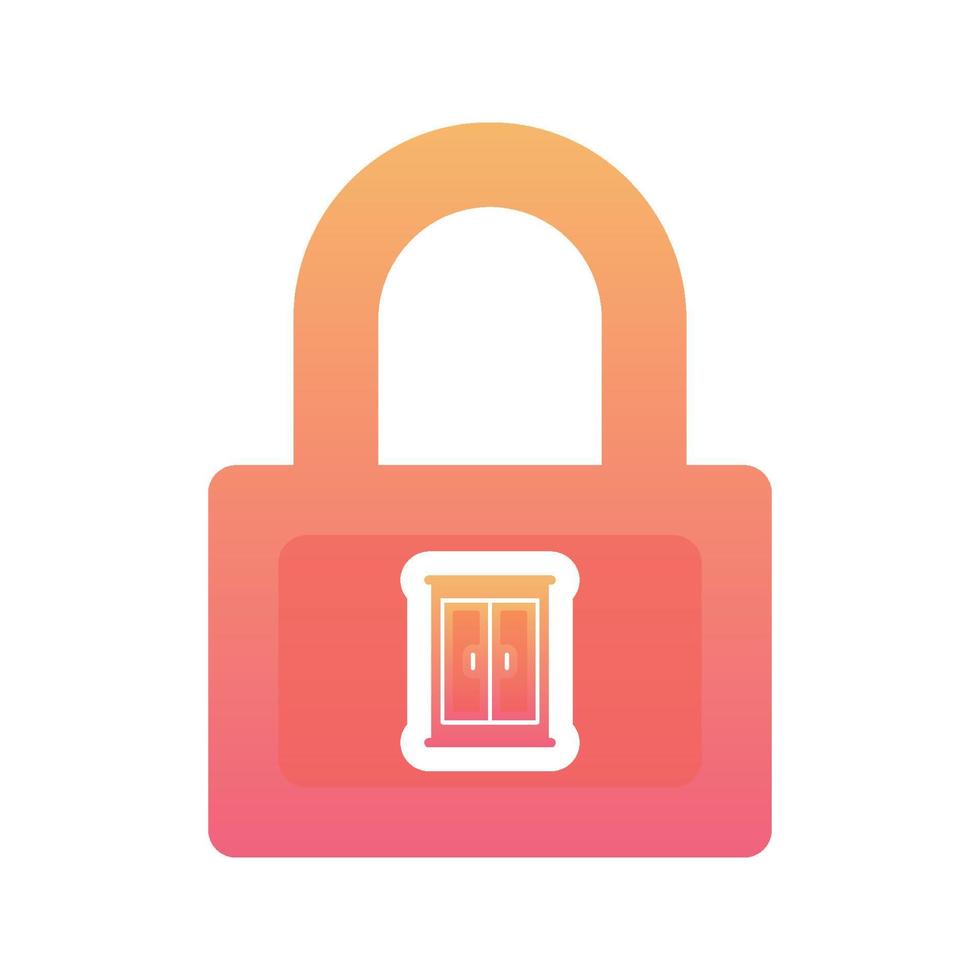 lock meubels gradiënt logo ontwerp modern sjabloon icoon vector