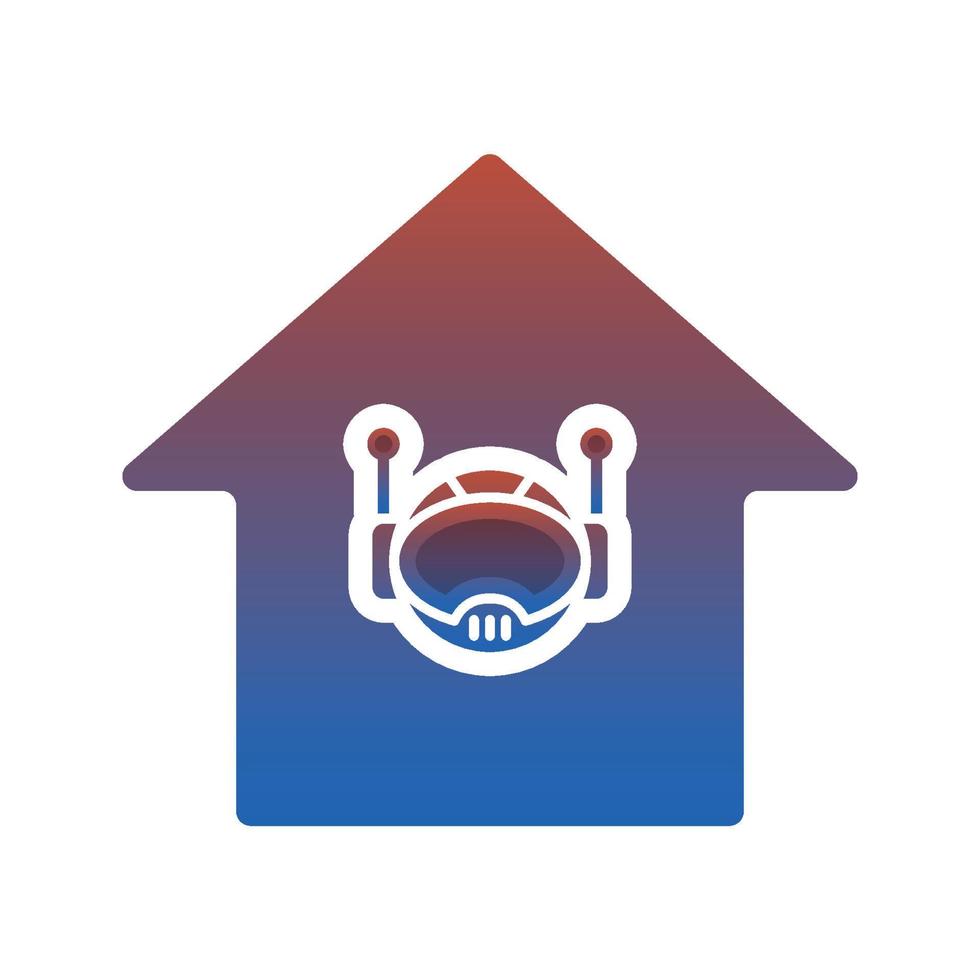 robot huis gradiënt logo ontwerp sjabloon pictogram vector