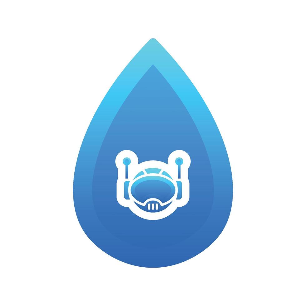 robot water gradiënt logo ontwerp sjabloon icoon vector