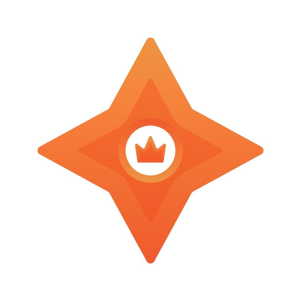 shuriken kroon gradiënt logo ontwerp sjabloon pictogram vector