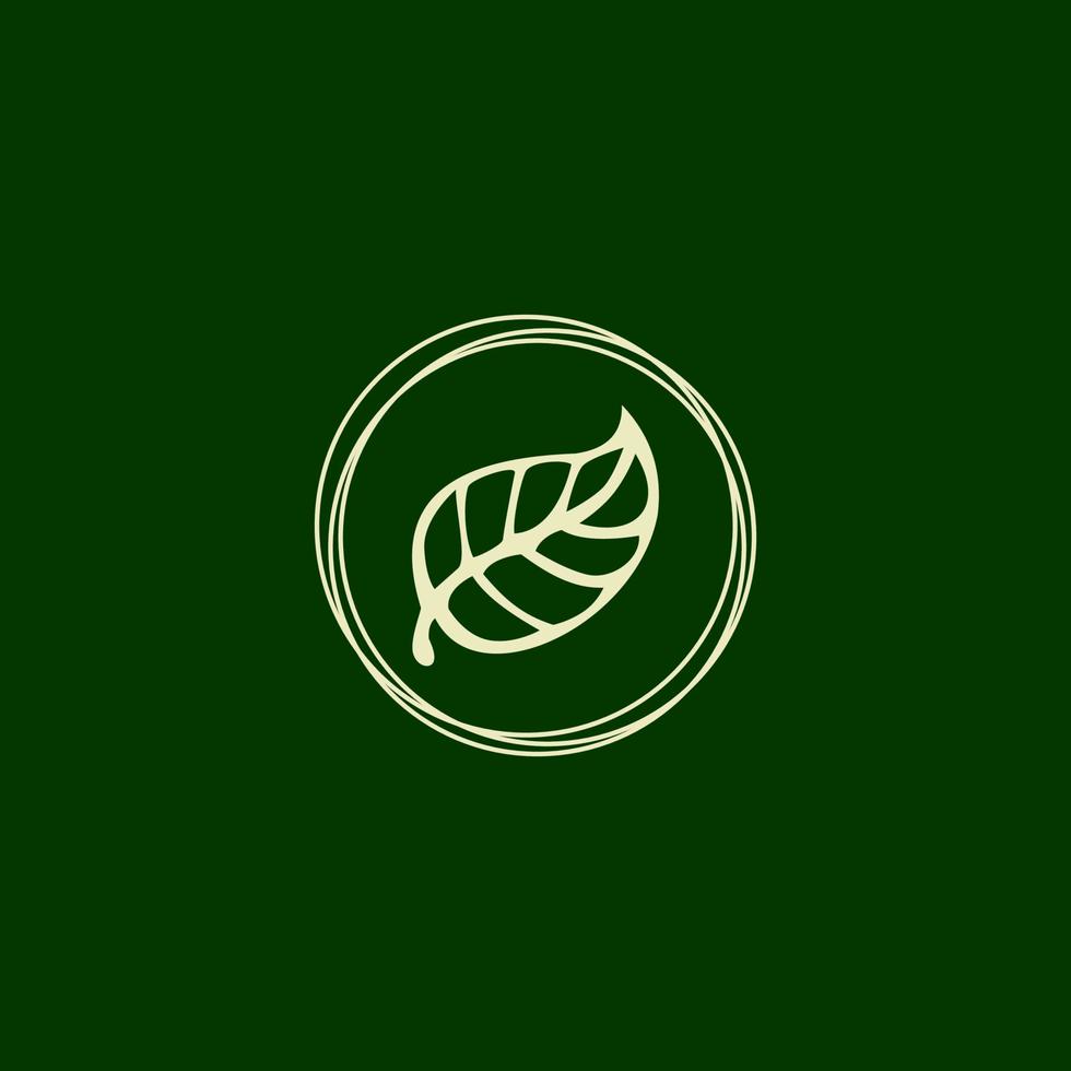 beauty leaf logo cirkel en groen vector