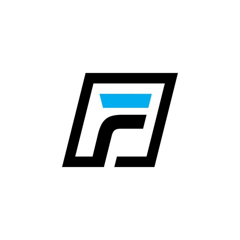 eenvoudig monogram letter f-logo met vierkante omtrek vector