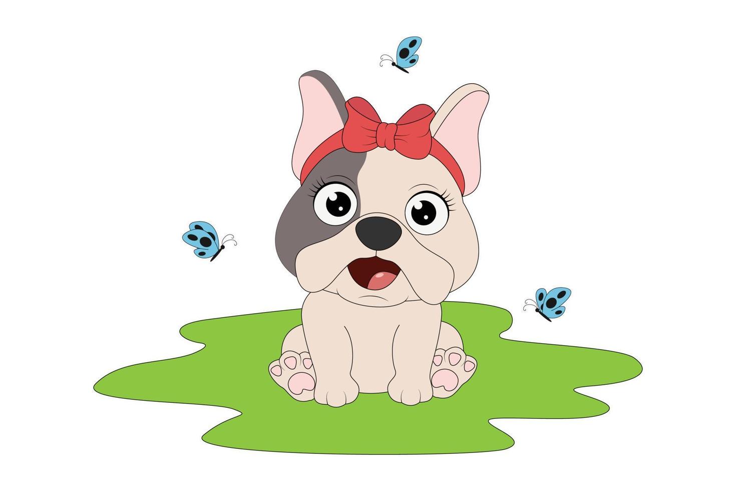 schattige hond dier cartoon afbeelding vector